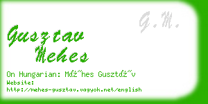 gusztav mehes business card